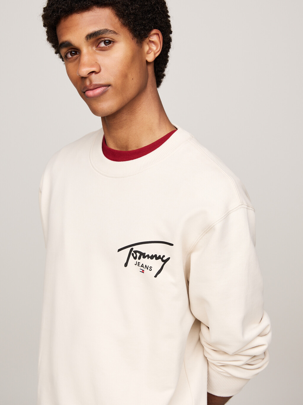 Signature Logo Back Graphic Sweatshirt, Newsprint, hi-res