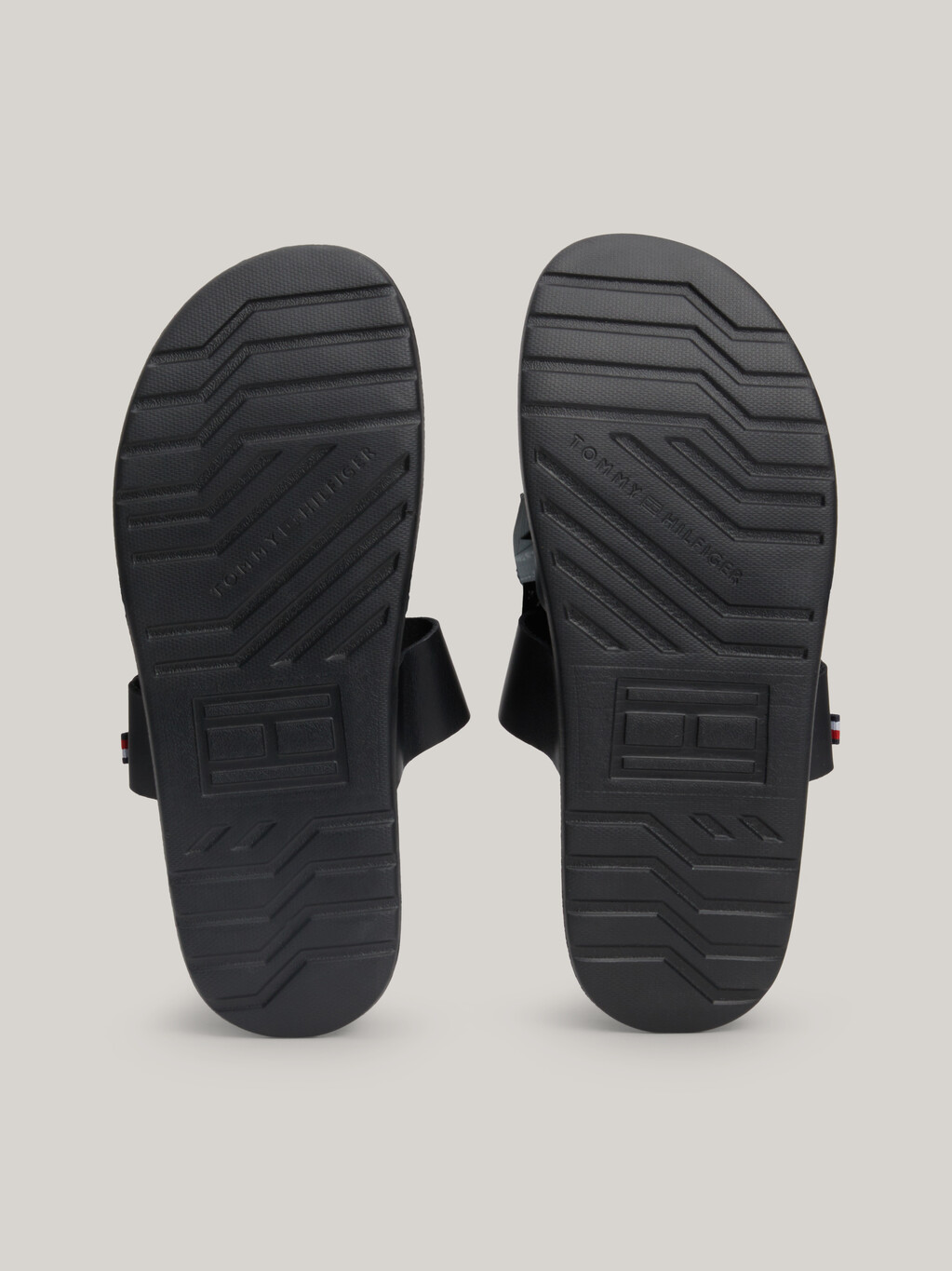 Crossover Strap Leather Sandals, Black, hi-res