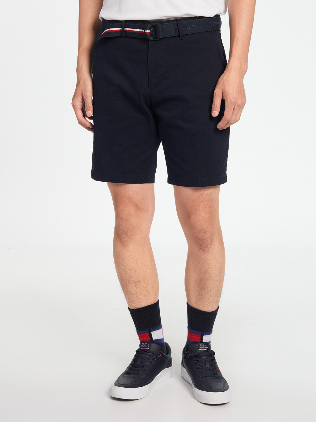 Essential Brooklyn Organic Cotton Twill Shorts With Belt, Desert Sky, hi-res