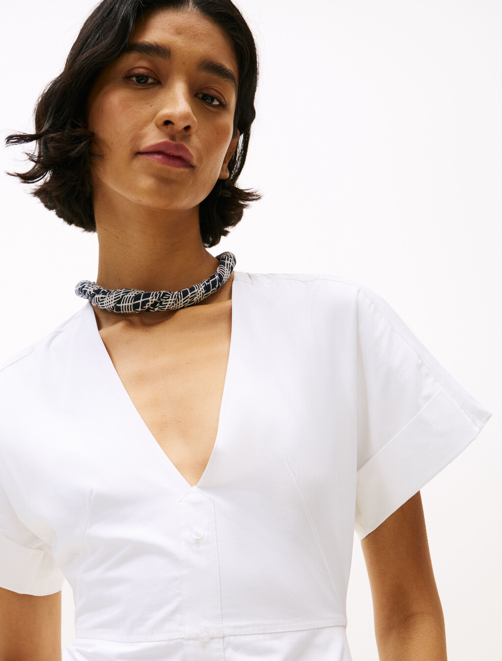The Runway Collection Slim Midi Shirt Dress, Optic White, hi-res