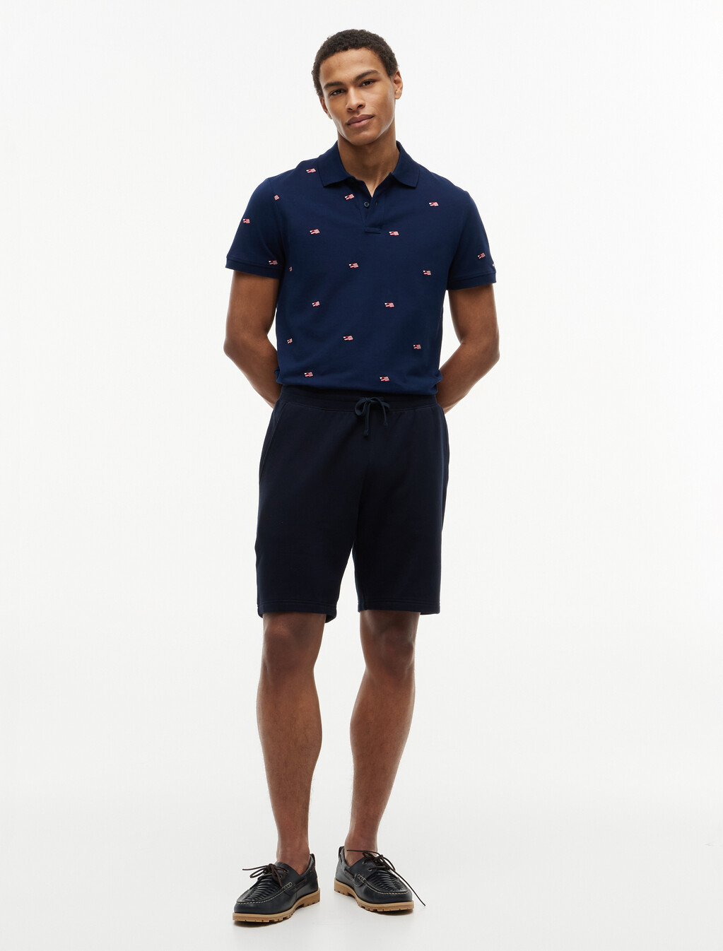 Regular Fit Signature Embroidery Polo Shirt, Carbon Navy, hi-res