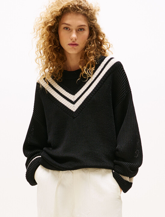 The Runway Collection Oversized Contrast Stripe Jumper