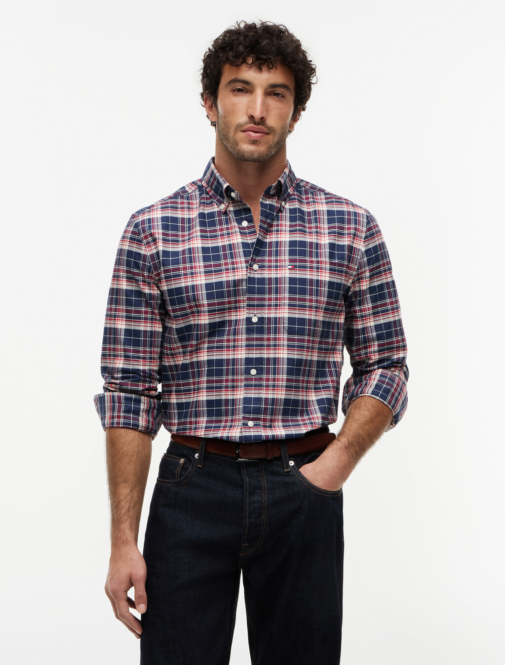 Regular Fit Heritage Plaid Oxford Shirt, Pitch Blue / Check, hi-res