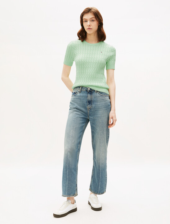 Cable Knit Short Sleeve Jumper