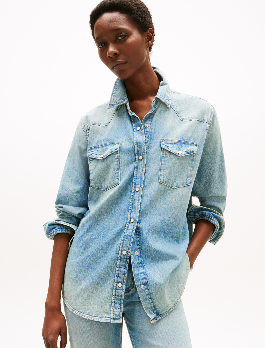Relaxed Denim Shirt, Lex, hi-res