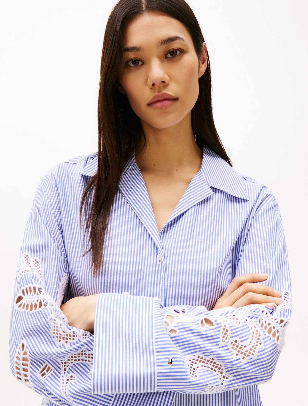 Relaxed Fit Broderie Anglaise Blouse, Classic Ithaca/ Cobalt Blue, hi-res