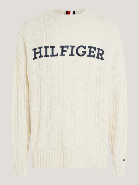 Hilfiger Monotype Cable Knit Oversized Jumper