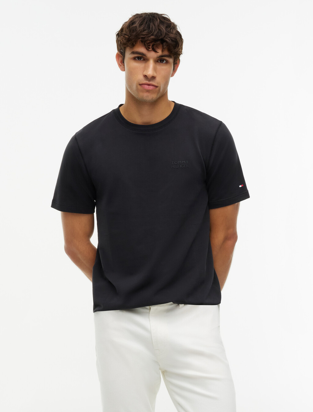 Performance Flex Peached Terry T-Shirt, Black, hi-res