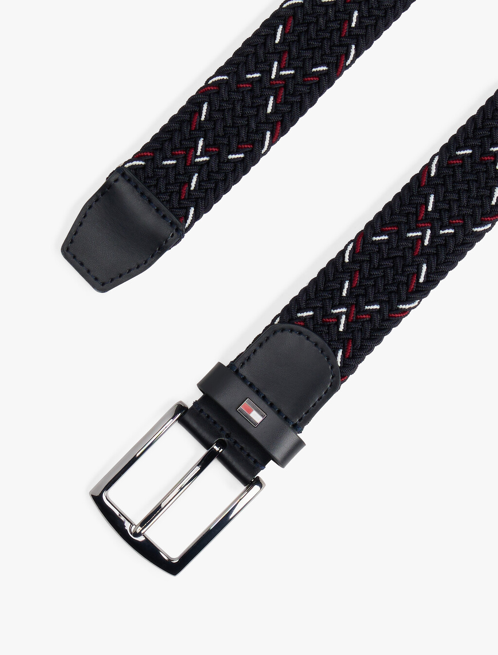 Denton Diamond Motif Elastic Belt, Black, hi-res