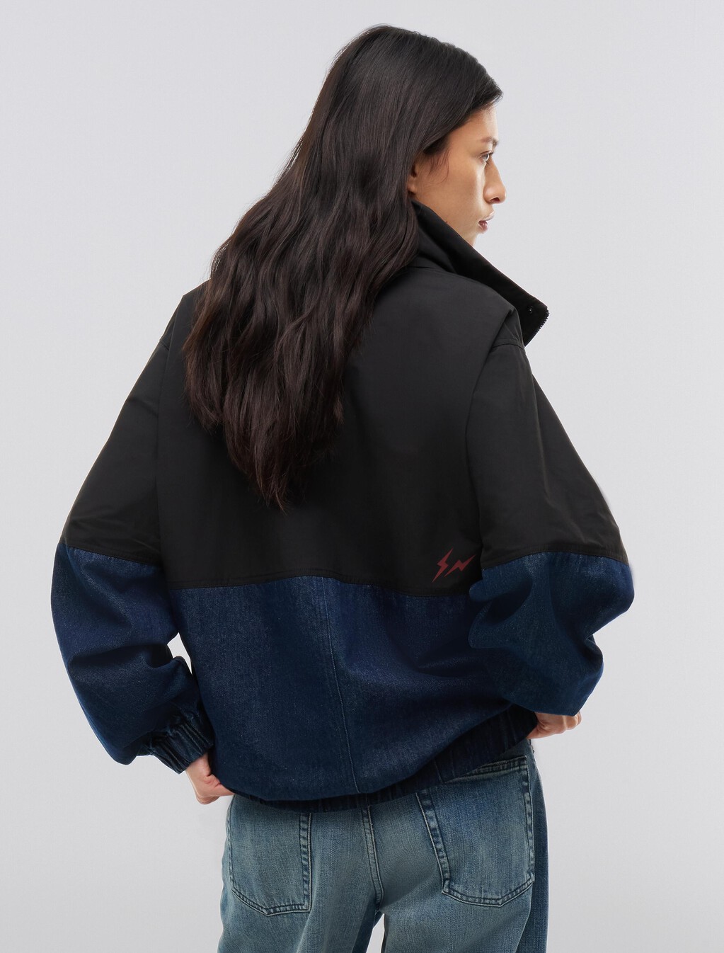 Tommy Hilfiger x FRGMT Colour-Blocked Regatta Jacket, Black / Flat Wash Denim, hi-res