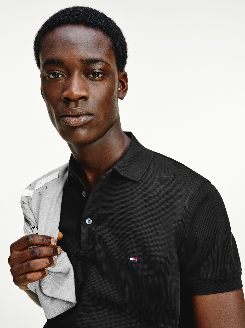 1985 Collection Organic Cotton Slim Fit Polo | black | Tommy Hilfiger ...