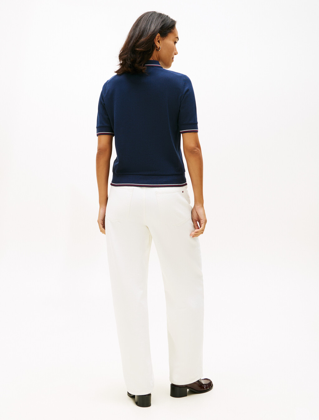 Regular Fit Pique Zip Polo Shirt, Dark Night Navy, hi-res