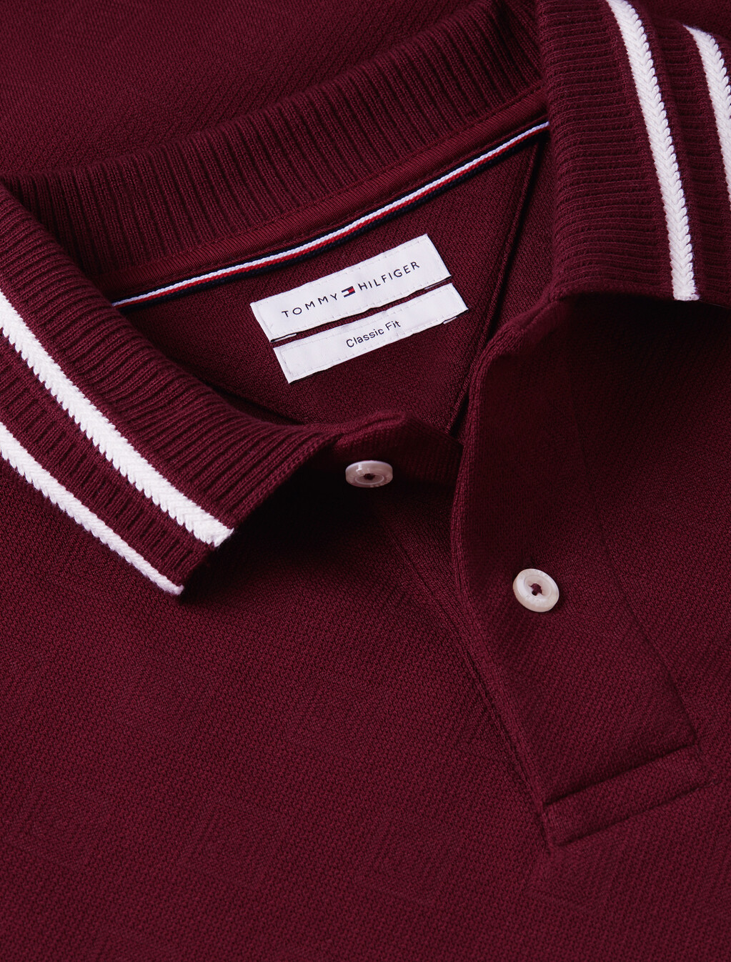 Relaxed Fit Foulard Jacquard Polo Shirt, Burgundy, hi-res