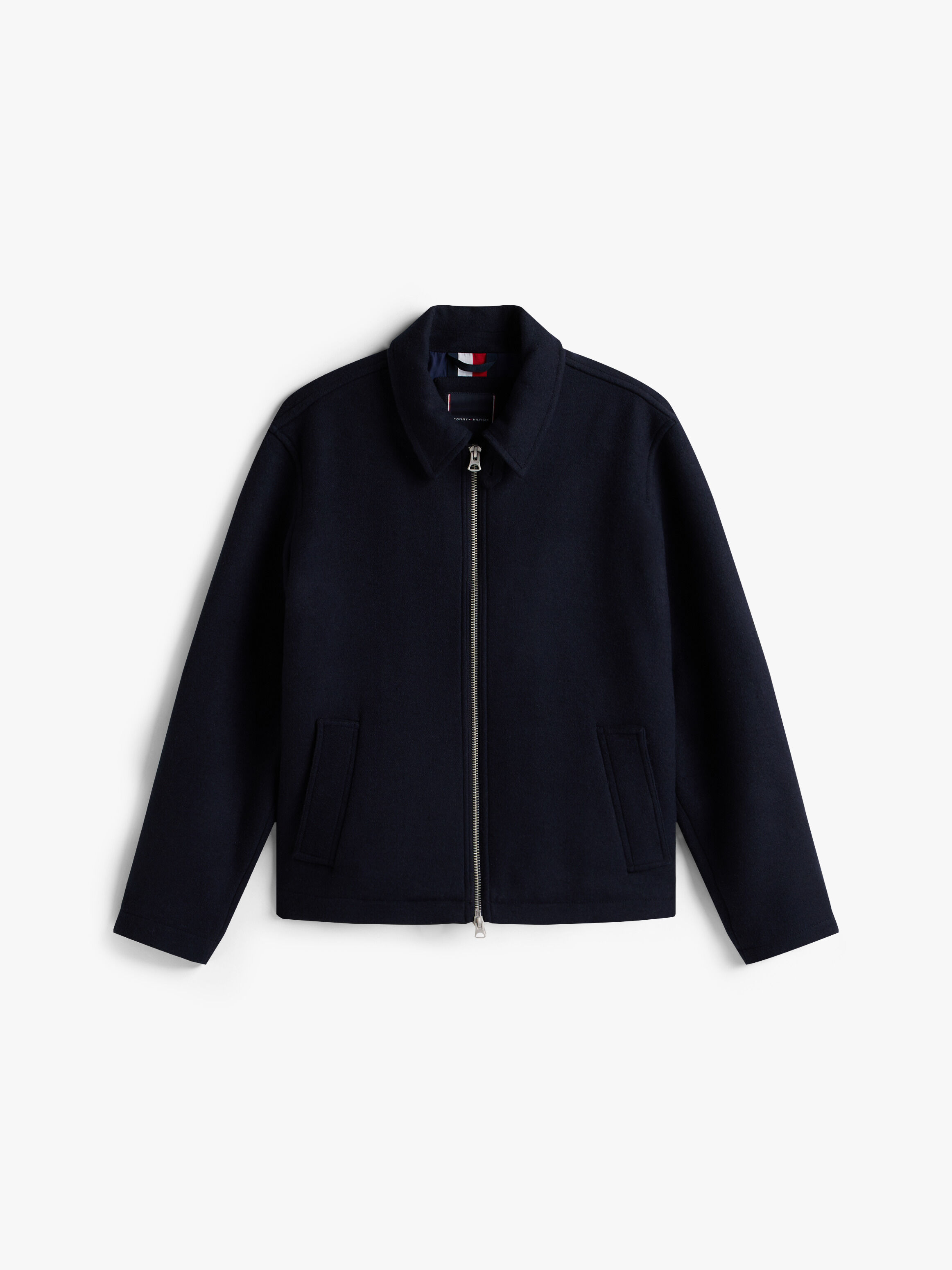 Wool Blend Zip-Thru Ivy Jacket | blue | Tommy Hilfiger Malaysia