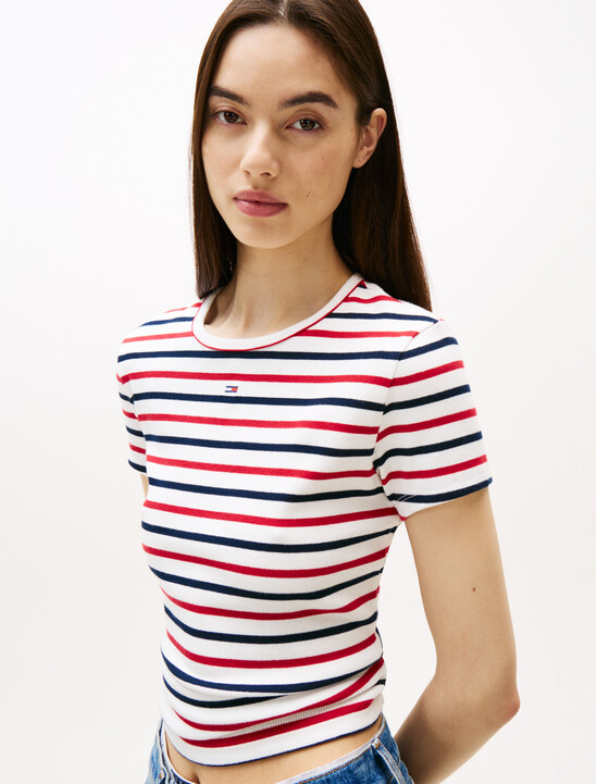 Essential Rib Knit Slim T-Shirt