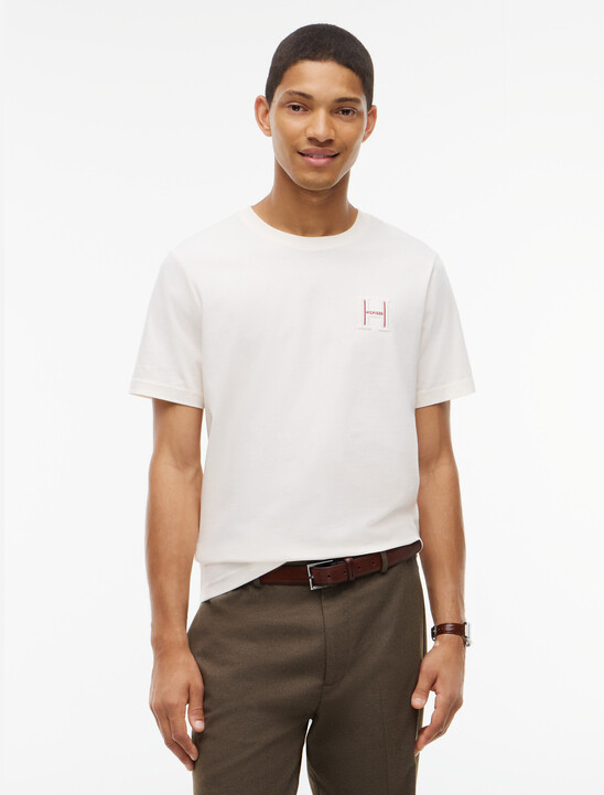 Varsity Logo Embroidery Crew Neck T-Shirt