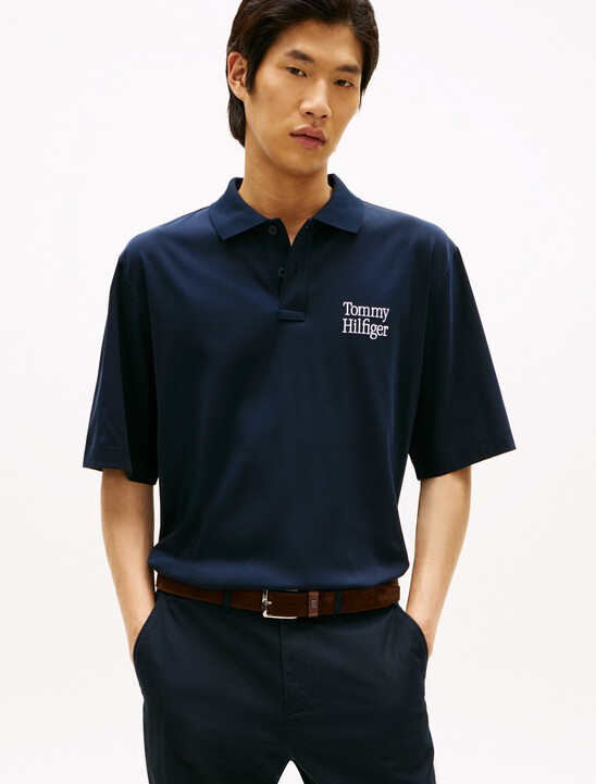 Oversized Fit Back Logo Polo Shirt