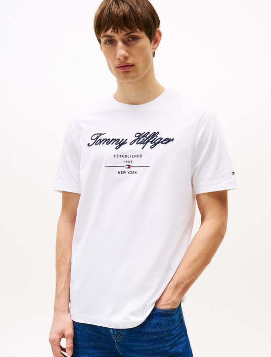 Exclusive Script Logo Jersey T-Shirt, White Exclusive Script Logo Jersey T-Shirt