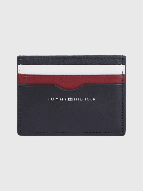Colour-Blocked Leather Credit Card Holder