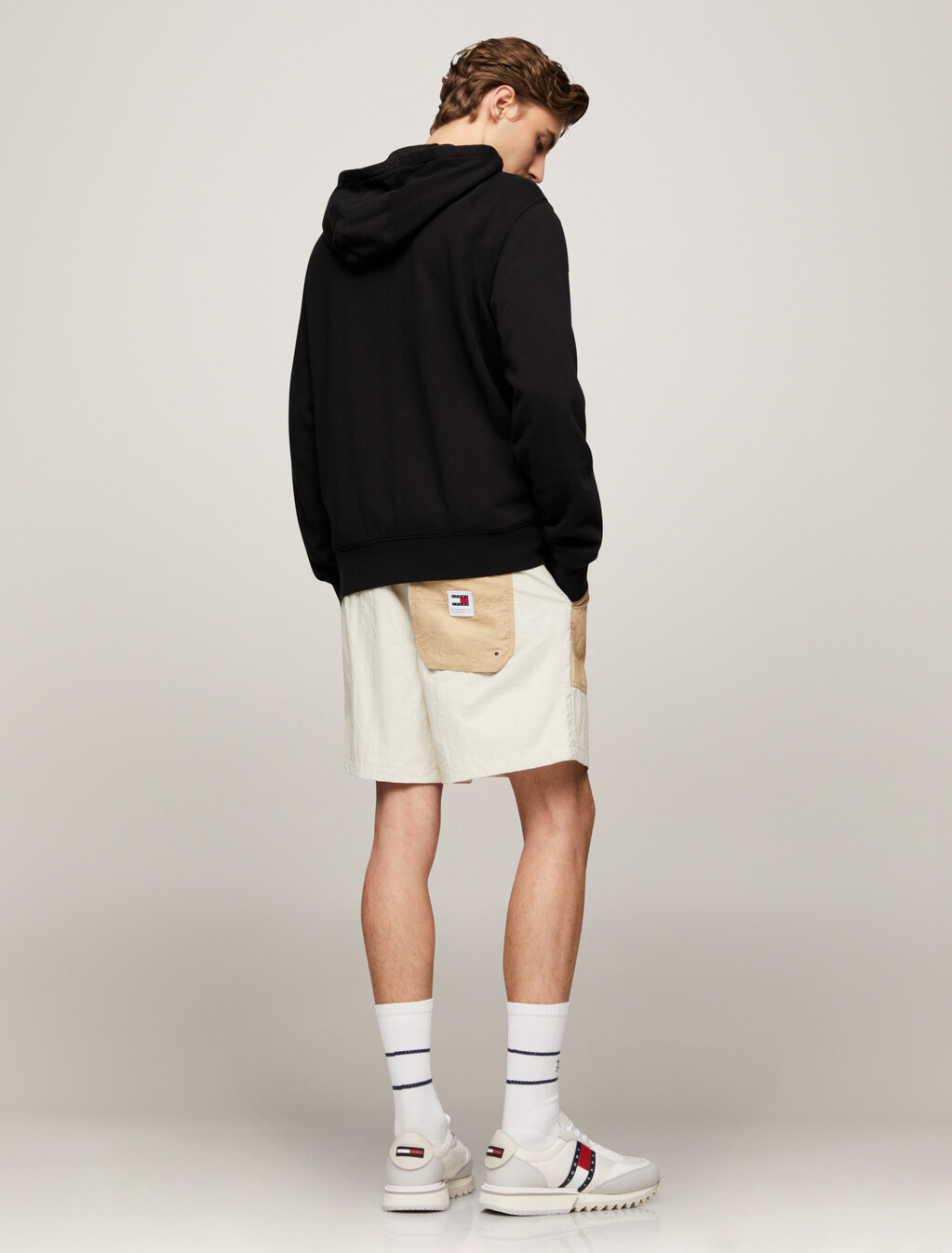 Logo Badge Relaxed Zip Thru Hoodie, Black, hi-res