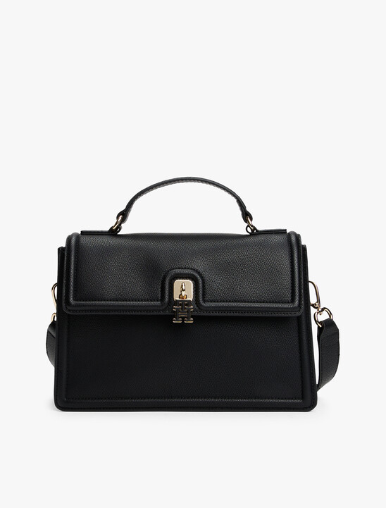 Turn Lock Crossbody Satchel