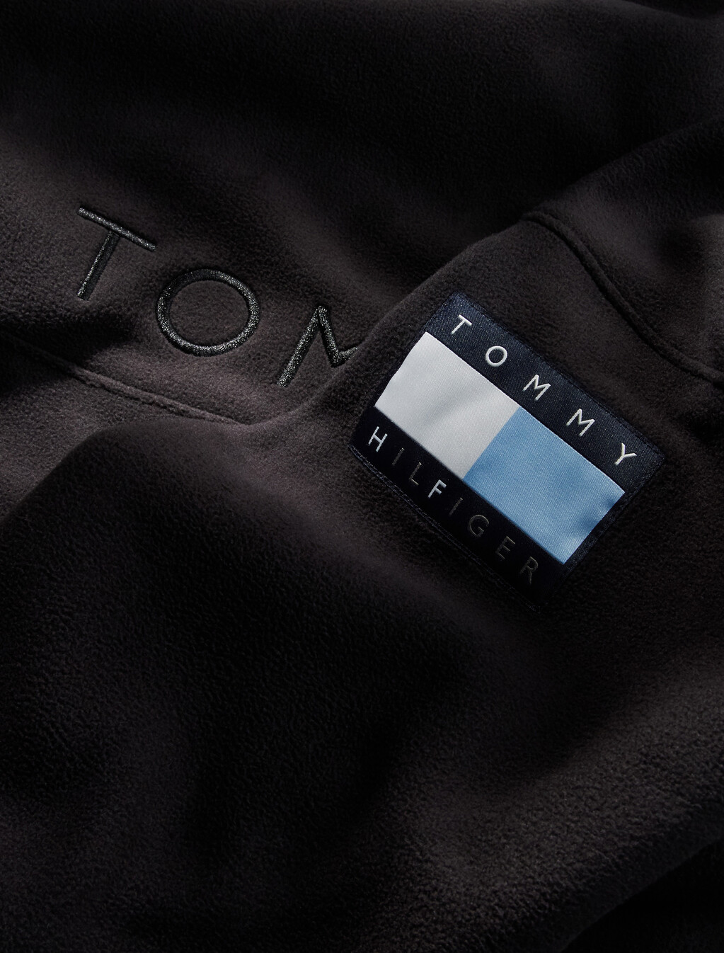 Polar Fleece Quarter-Zip Sweatshirt, Black, hi-res