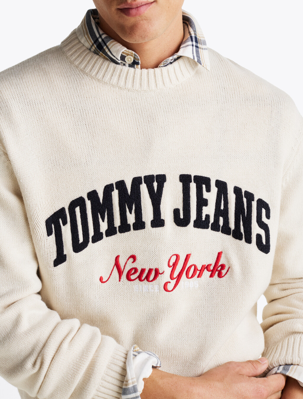 Varsity Crewneck Sweater, Newsprint, hi-res