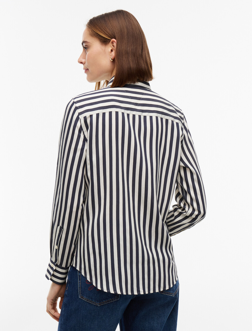 Regular Fit Stripe Shirt, Banker Stp Dark Blue Ecru, hi-res