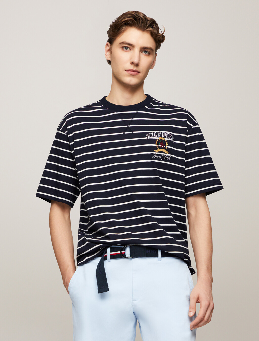 Breton Stripe Archive T-Shirt, Desert Sky/Ivory, hi-res