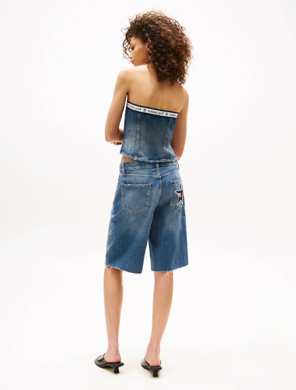 Tommy Girl Relaxed Denim Shorts, Indigo Wash, hi-res