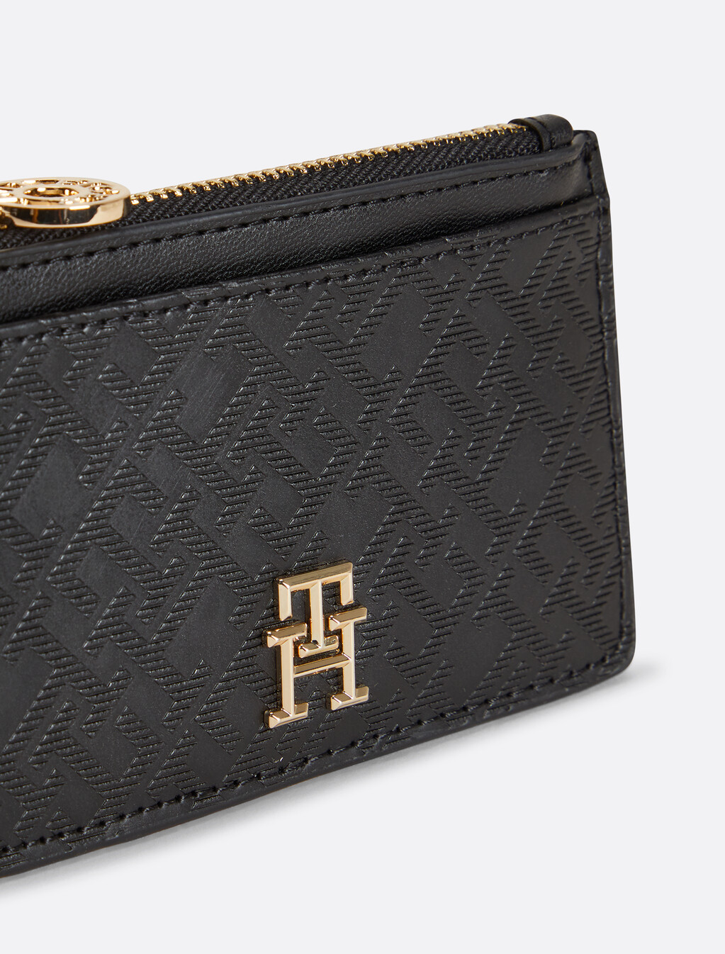 TH Monogram Card Holder, Black, hi-res