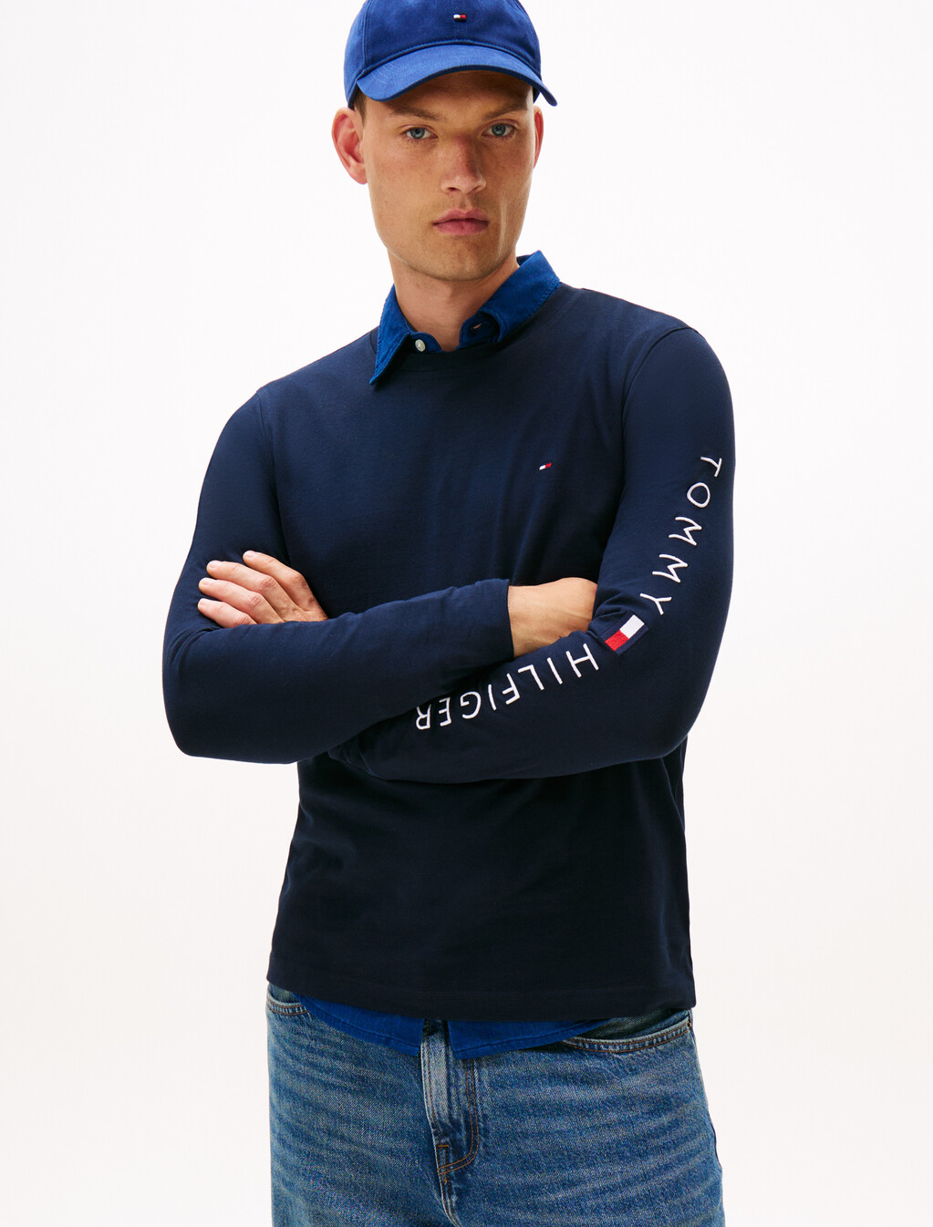 Tommy Logo Long Sleeve T-Shirt, Desert Sky, hi-res