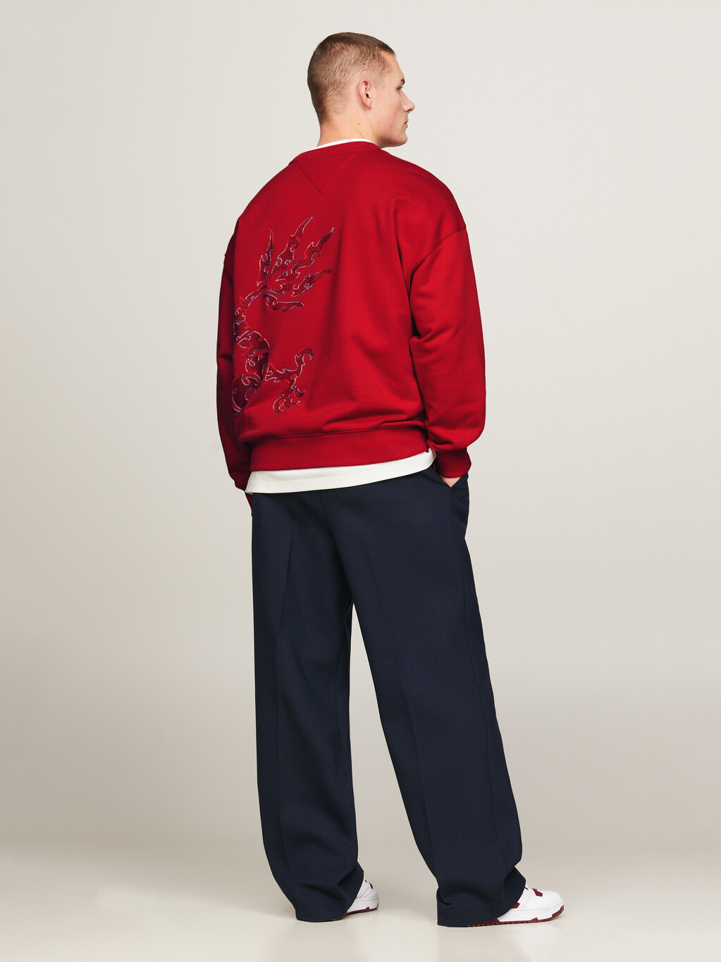 Tommy x CLOT Dual Gender Dragon Motif Sweatshirt, Arizona Red, hi-res