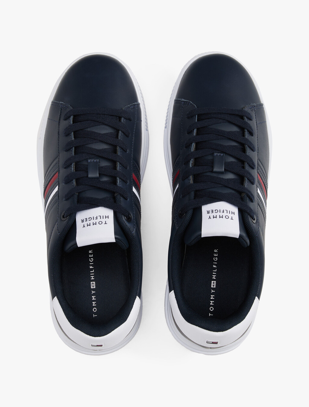 Leather Debossed Logo Trainers, Desert Sky, hi-res