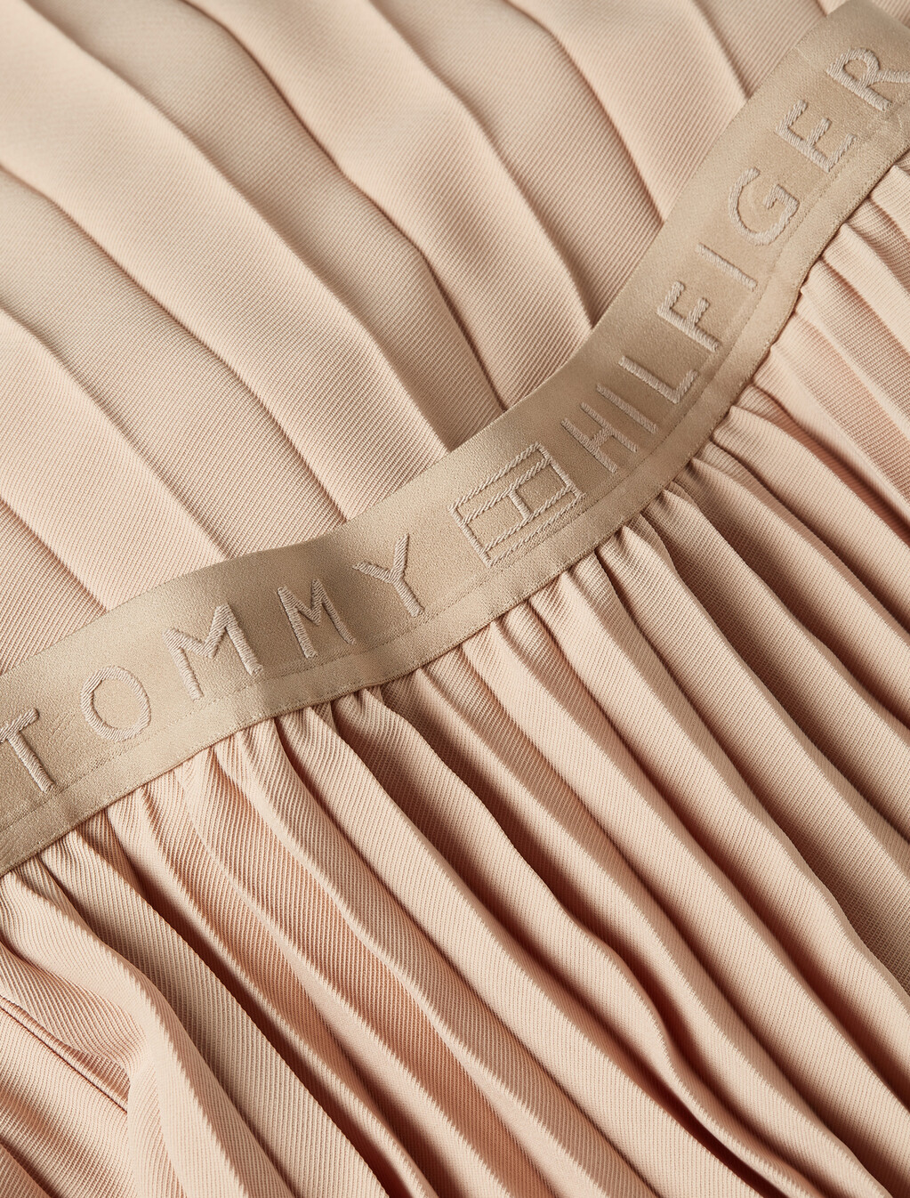 Twill Midi Pleated Skirt, Beige, hi-res