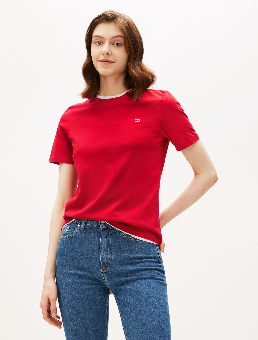 Contrast Flag T-Shirt, Primary Red, hi-res