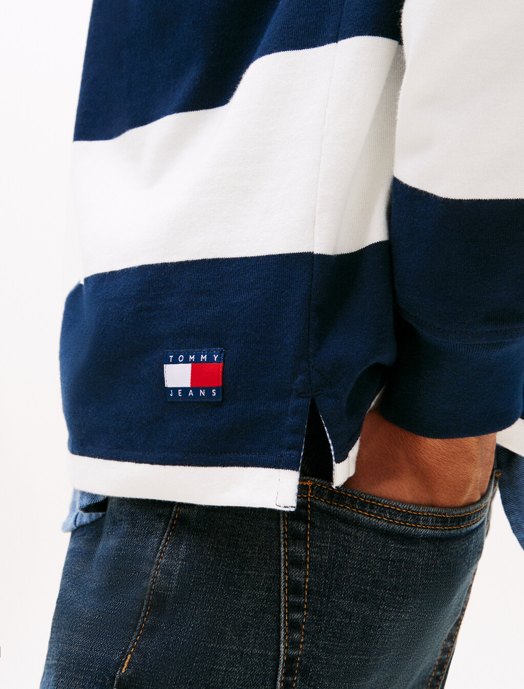 Heritage Relaxed Stripe Rugby Shirt, Dark Night Navy Stripe, hi-res