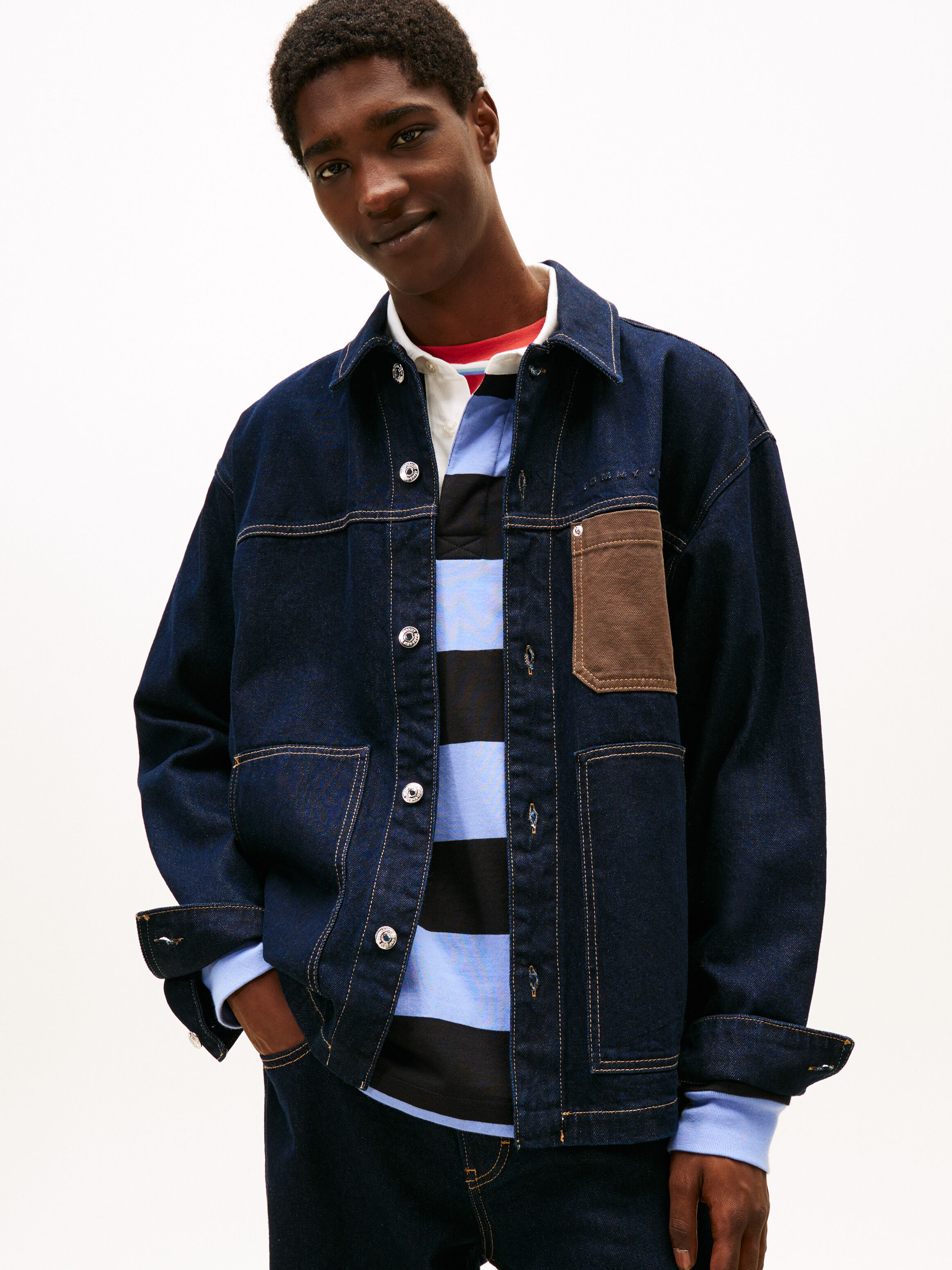 【試着のみ】machatt DENIM FORM JACKET ダークブルー Relaxed Denim Chore Jacket | blue | Tommy Hilfiger Malaysia