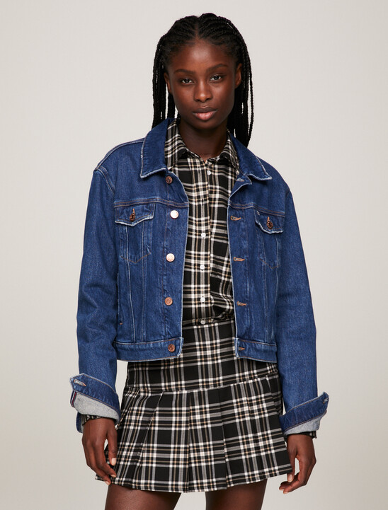 Izzie Colour-Blocked Slim Fit Denim Jacket