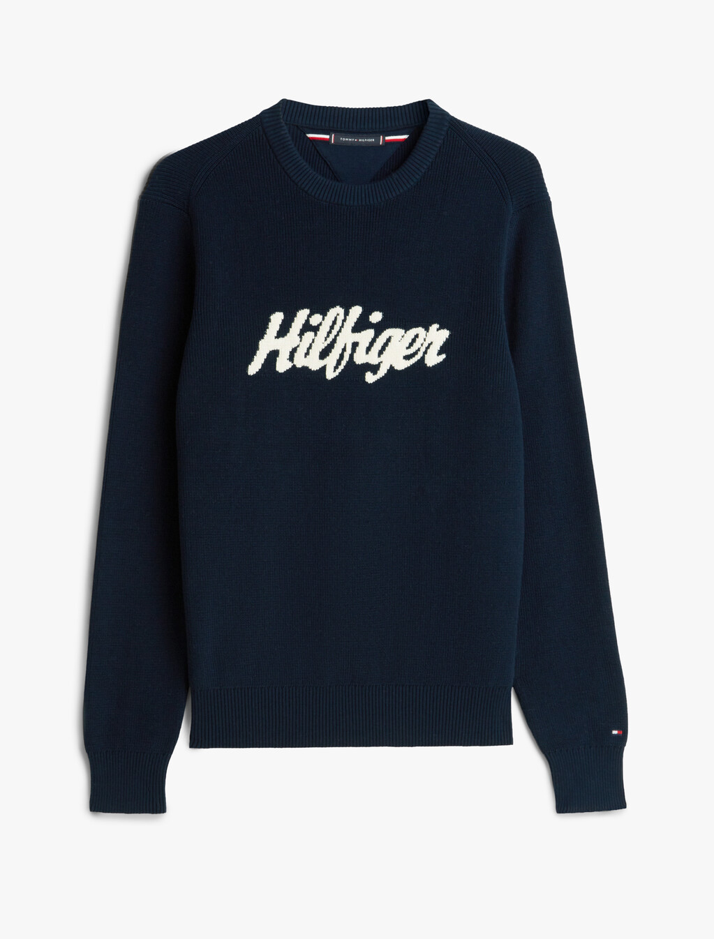Seasonal Logo Jacquard Sweater, Dark Night Navy, hi-res
