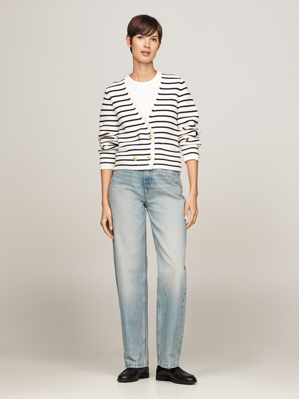 Breton Stripe Cardigan, Breton Stp/ Ivory Petal/ Desert Sky, hi-res