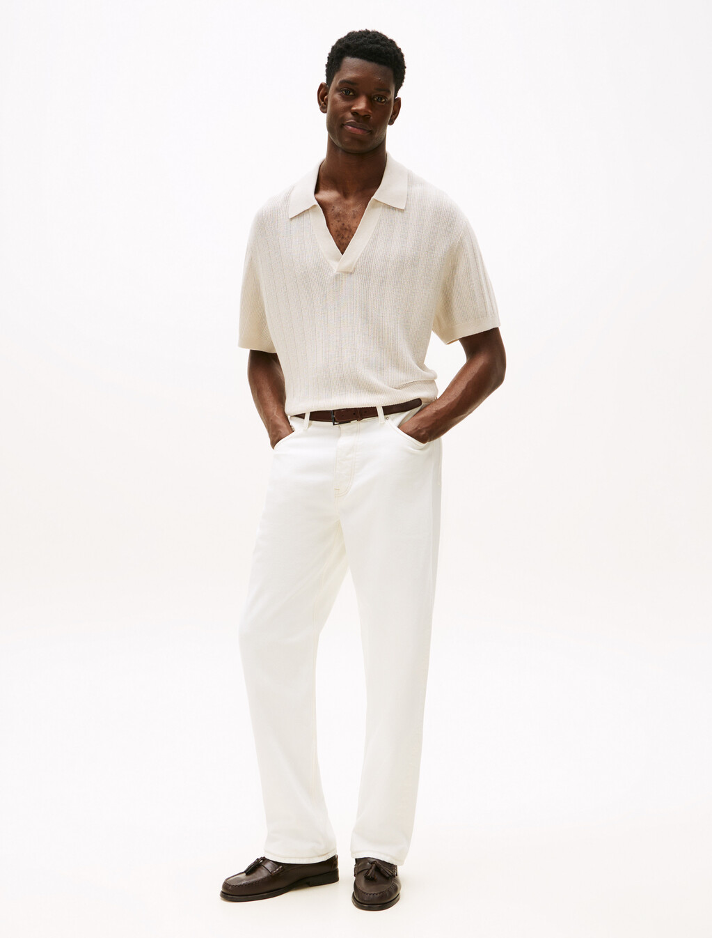 The APXGP Collection Polo Shirt With Linen, Newsprint, hi-res