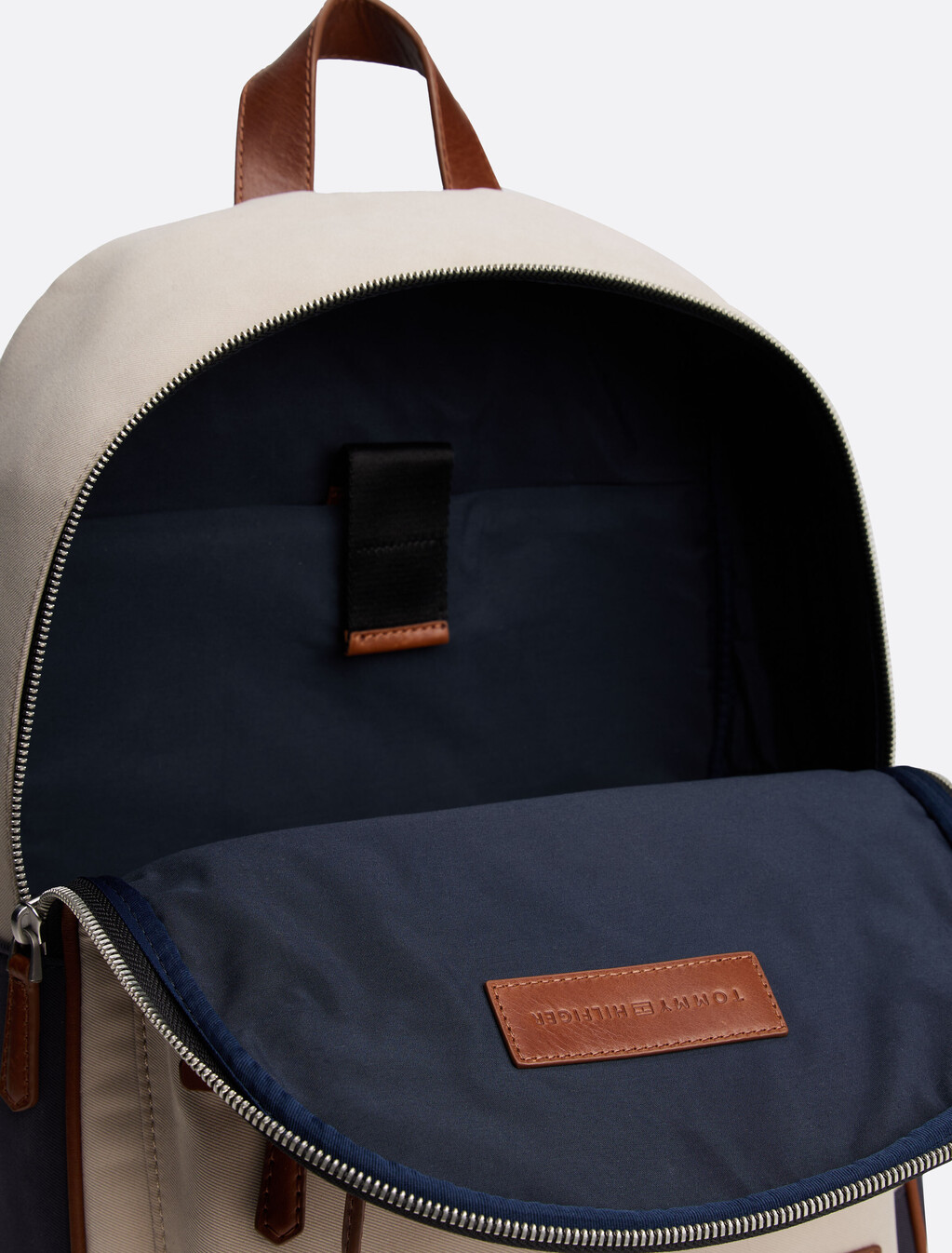 Casual Logo Patch Backpack, Classic Beige, hi-res