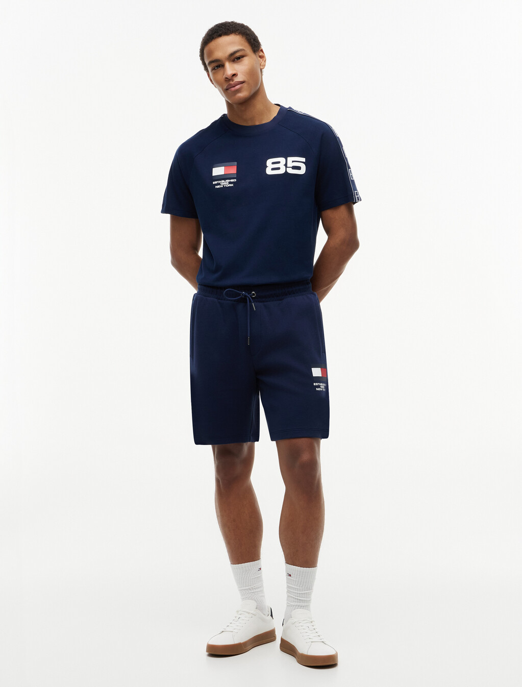 Pique Interlock Sweat Shorts, Carbon Navy, hi-res