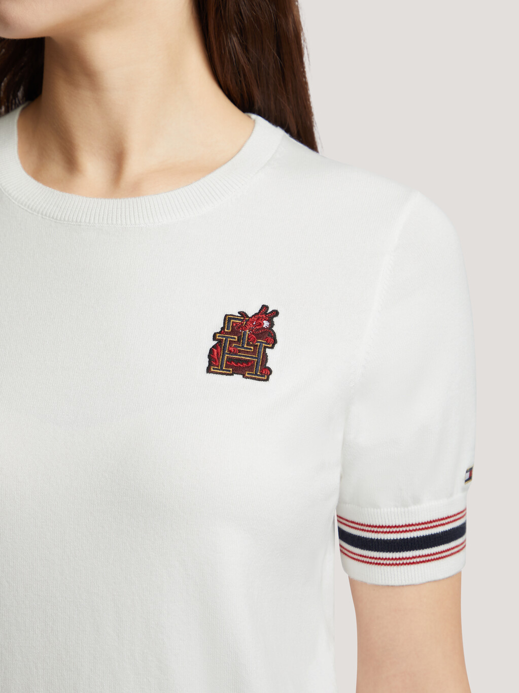 CNY Monogram Sweater, Ecru, hi-res