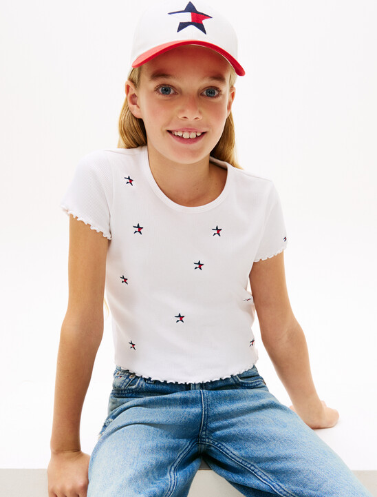 Star Flag Embroidery Extra Slim Top