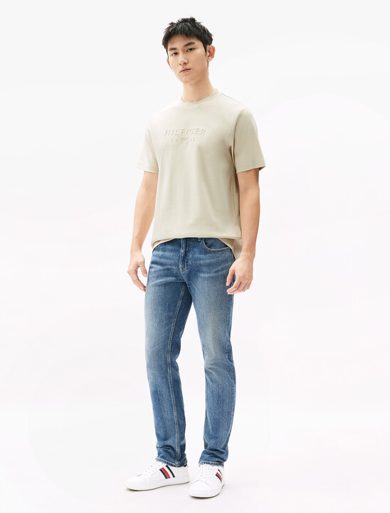 UV Cooling Embossed Logo Pique T-Shirt, Newsprint UV Cooling Embossed Logo Pique T-Shirt