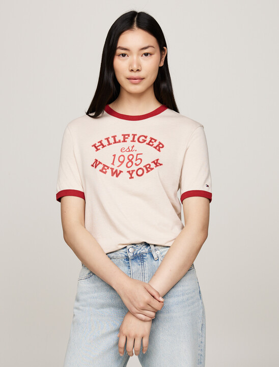 Varsity Logo Contrast Trim T-Shirt
