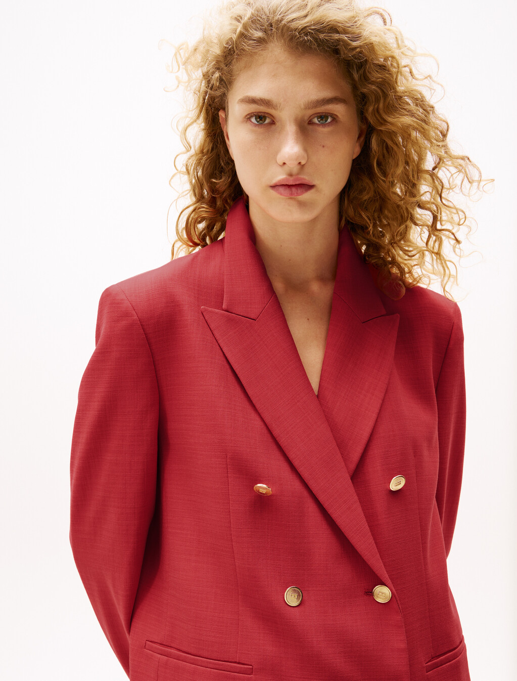The Sofia Capsule Double Breasted Blazer, Medium Red, hi-res