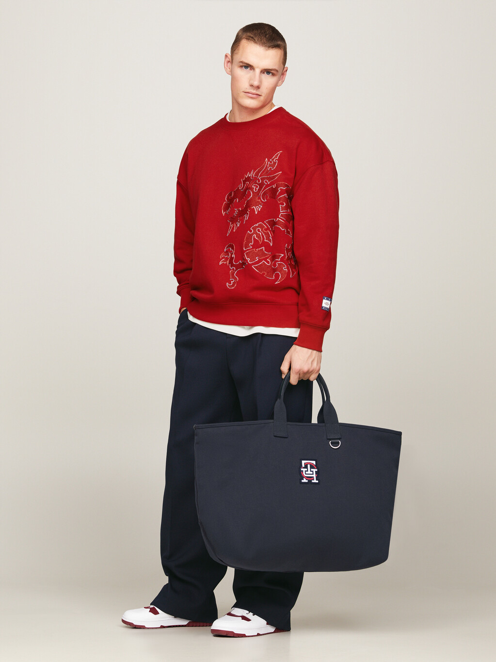 Tommy x CLOT Reversible Stripe Tote | blue | Tommy Hilfiger Malaysia